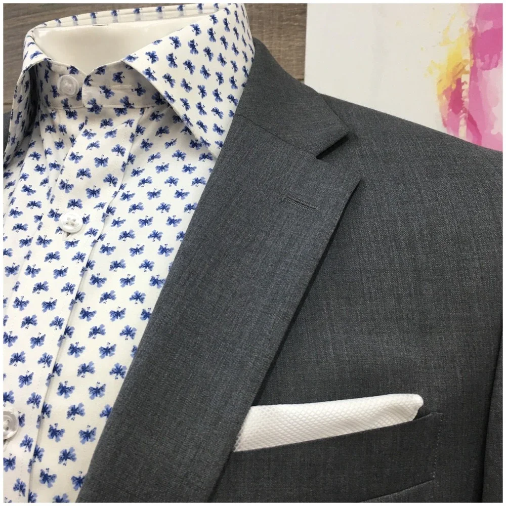 TOMMY‎ HILFIGER Mens Wool Blazer Sport Coat Casual Jacket Size 42L Gray Suit